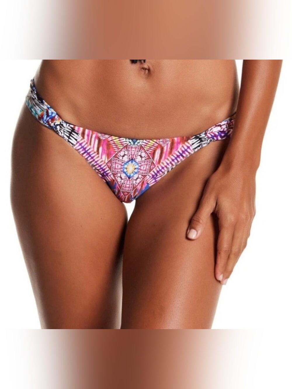 Pilyq Pink Multicolor Low-Rise Bikini Bottom